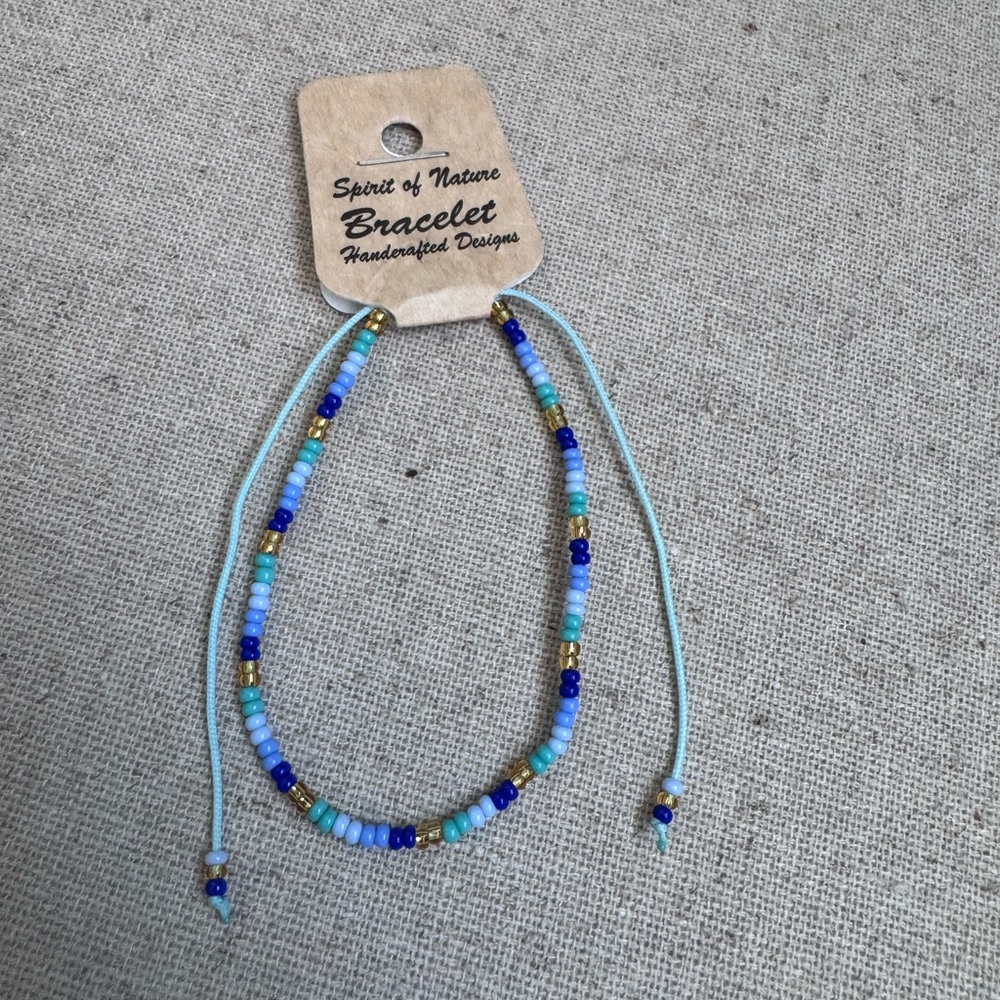 Spirit of Nature Adjustable Blue Beaded Bracelet